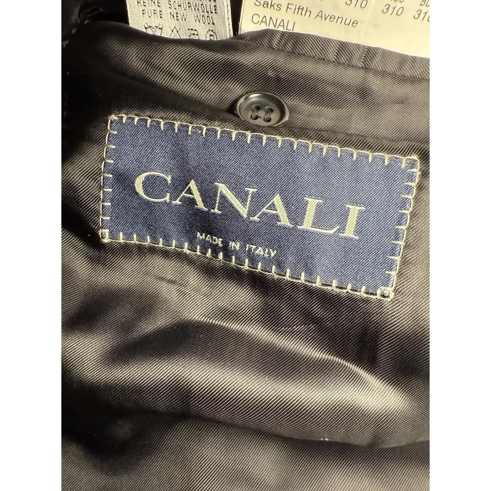 Canali Italy 100% Wool‎ 3-Button Suit Jacket Blazer Black 46R 13320/32 Mens READ